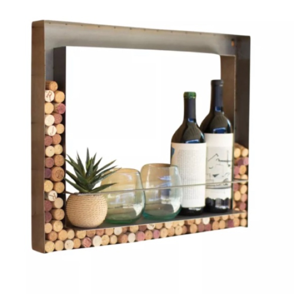 Metal Wall Bar and Wine Cork Holder